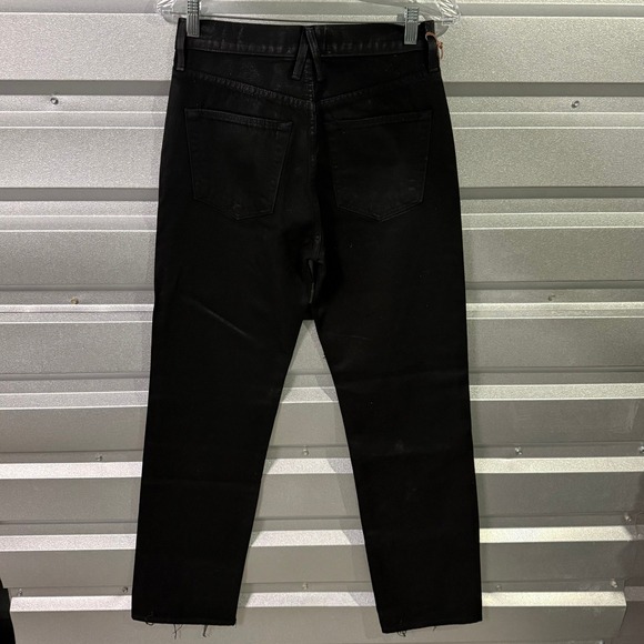 SLVRLAKE Women's Paneled London Jeans 28 Black Midnight NWT‎ High Rise Raw Hem - Picture 4 of 10